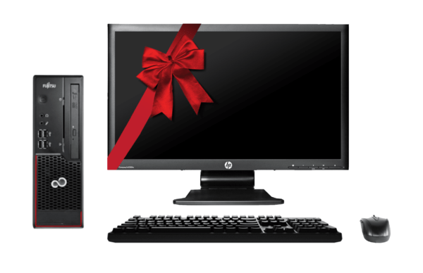 Julerbjudande Datorpaket - Fujitsu C720 med Windows 10 Pro + 23" HP skärm + Mus + Tangenbord - Bild 2
