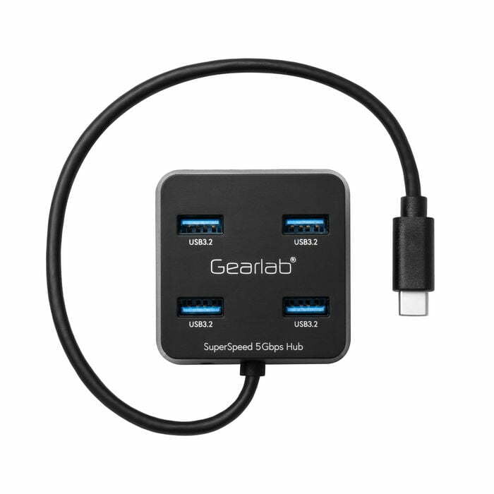 Gearlab 4 Portar USB 3.2 Hub med USB-C kabel